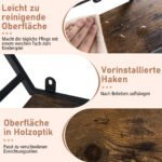 Šešiakampė trijų pakopų sieninė lentyna su kabliukais (Kaimiška ruda) – Paveikslėlis 4