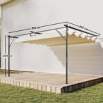 Sieninė pergola su reguliuojama stogo danga 4x3 m – Paveikslėlis 3
