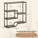 Sieninė vyno lentyna su butelių ir taurių laikikliais (Kaimiška ruda) – Paveikslėlis 2