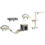 Sieninis modulinis kačių laipiojimo ir draskymo komplektas