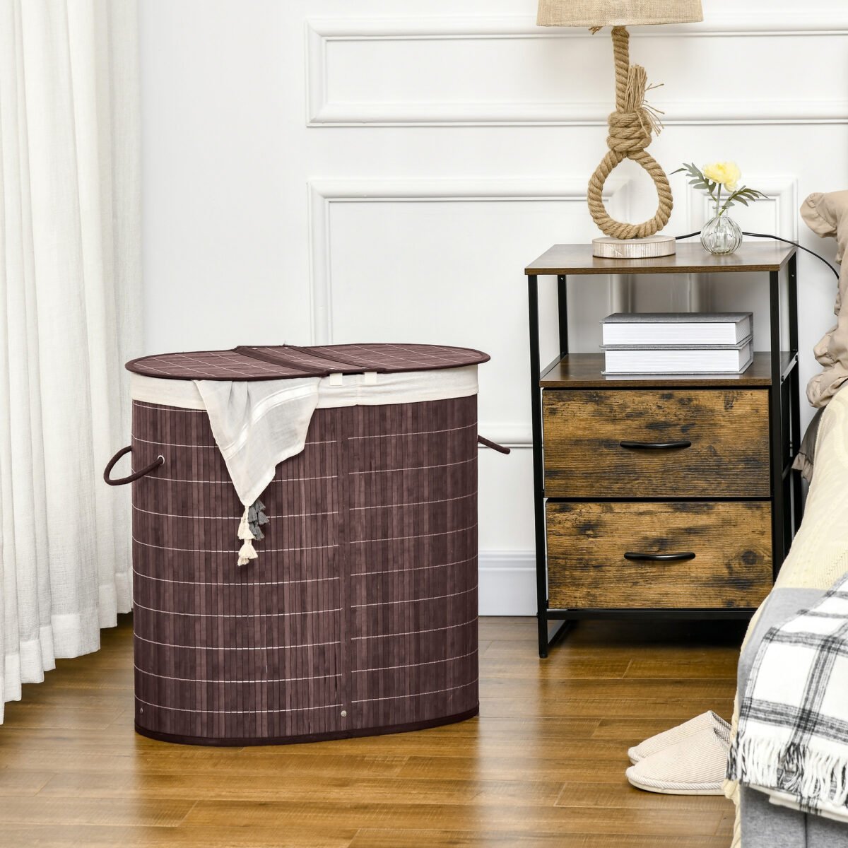 Skalbinių krepšys su 2 skyriais ir 100 l talpos – Paveikslėlis 2