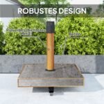 Lauko skėčio stovas su ratukais, medienos imitacijos, stabilus – Paveikslėlis 5