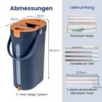 Šluostės ir kibiro 3 kamerų sistema su išgręžimo funkcija (Mėlyna)