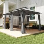Sodo pavesine 3x4 m su dvigubu stogu ir nuimamomis uzuolaidomis 5