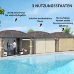 Sodo paviljonas su plieniniu stogu ir dvigubomis šoninėmis sienelėmis 4x3 m – Paveikslėlis 4