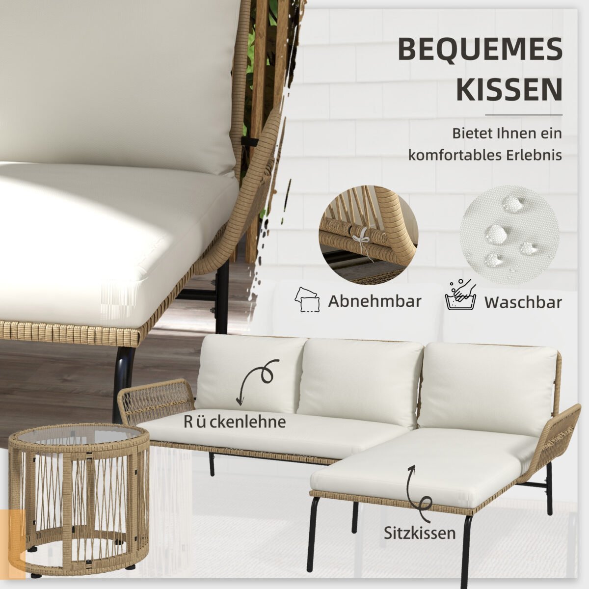 Sodo poilsio PE ratano baldų komplektas – Paveikslėlis 5