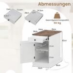 Šoninis staliukas su įkrovimo stotele ir paslėpta daiktadėže 2 vnt. (Balta) – Paveikslėlis 2