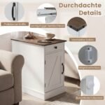 Šoninis staliukas su įkrovimo stotele ir paslėpta daiktadėže 2 vnt. (Balta) – Paveikslėlis 4