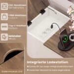 Šoninis staliukas su įkrovimo stotele ir paslėpta daiktadėže 2 vnt. (Balta) – Paveikslėlis 5