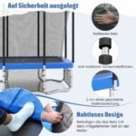 Stačiakampis 3-in-1 batutas su krepšinio lanku ir futbolo vartais (Mėlyna) – Paveikslėlis 4