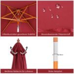 Stačiakampis sodo skėtis su 3 padėčių pasvirimo mechanizmu – Paveikslėlis 6