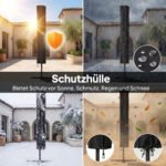 Stačiakampis terasos skėtis su saulės LED apšvietimu ir pasvirimo funkcija – Paveikslėlis 5