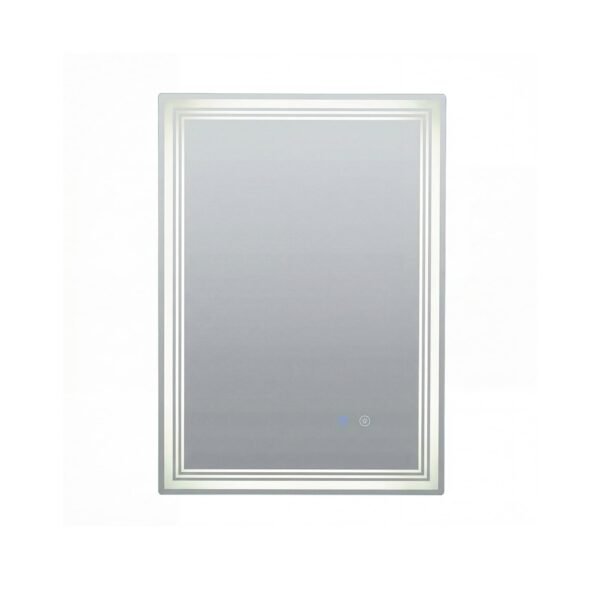 Stačiakampis vonios veidrodis su LED apšvietimu apsauga nuo rasojimo ir atminties funkcija (Sidabrinė)