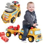 Statybinis paspirtukas-sunkvežimis su priekaba ir įrankiais