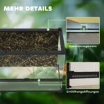 Stiklinis reptilijų terariumas su akmens imitacijos siena ir priekine ventiliacija, 48 l, 50 x 30 x 35 cm – Paveikslėlis 9