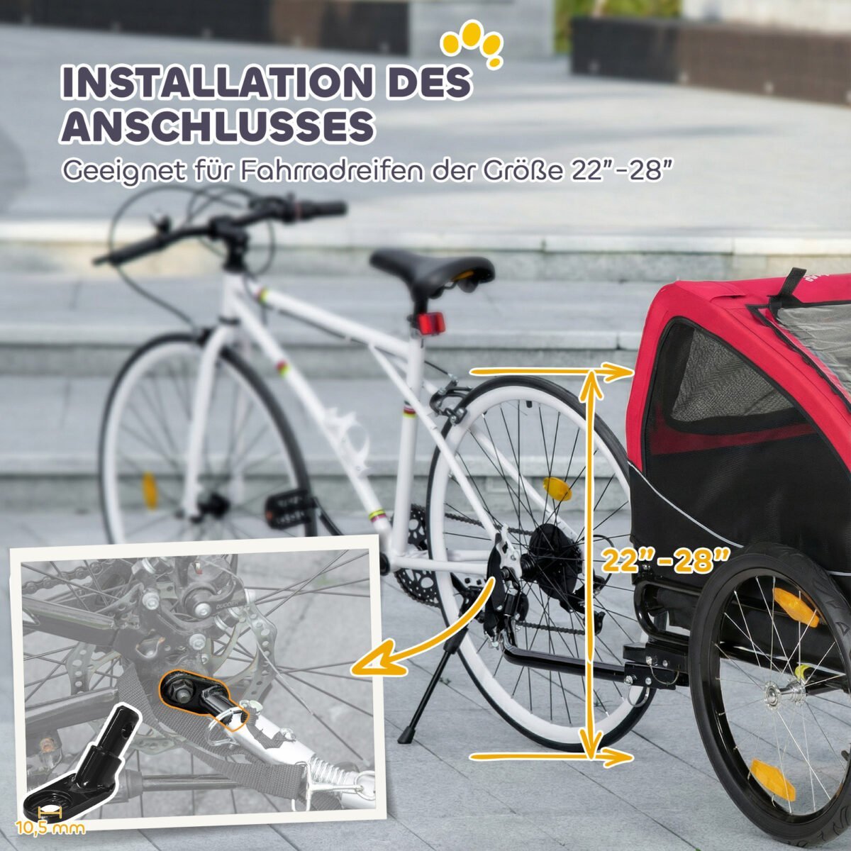 Sulankstoma dviračio priekaba šunims iki 20 kg – Paveikslėlis 4