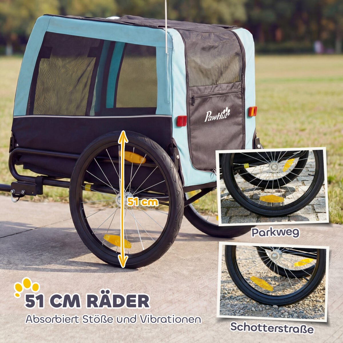 Sulankstoma dviračio priekaba šunims iki 20 kg – Paveikslėlis 5