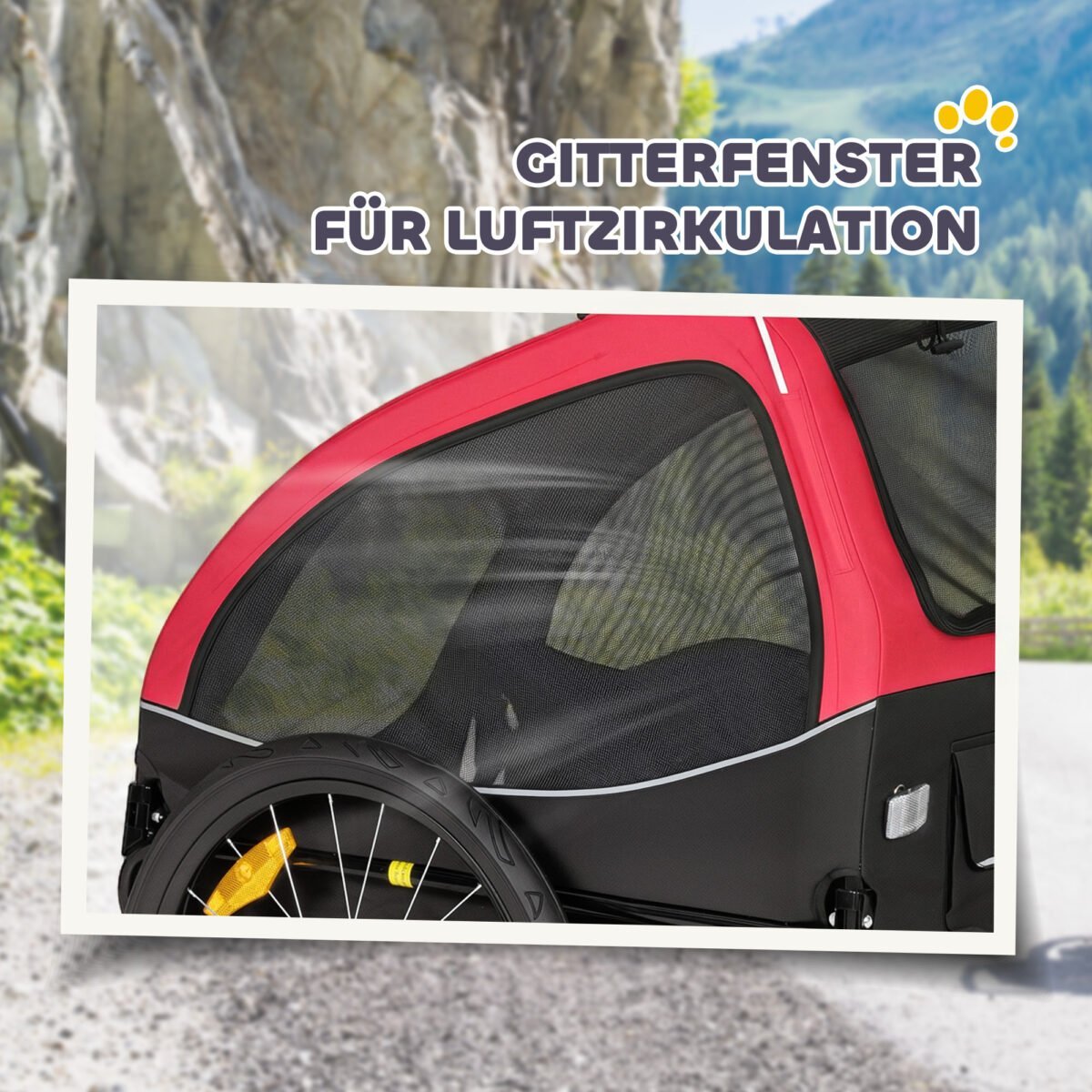 Sulankstoma dviračio priekaba šunims iki 20 kg – Paveikslėlis 7