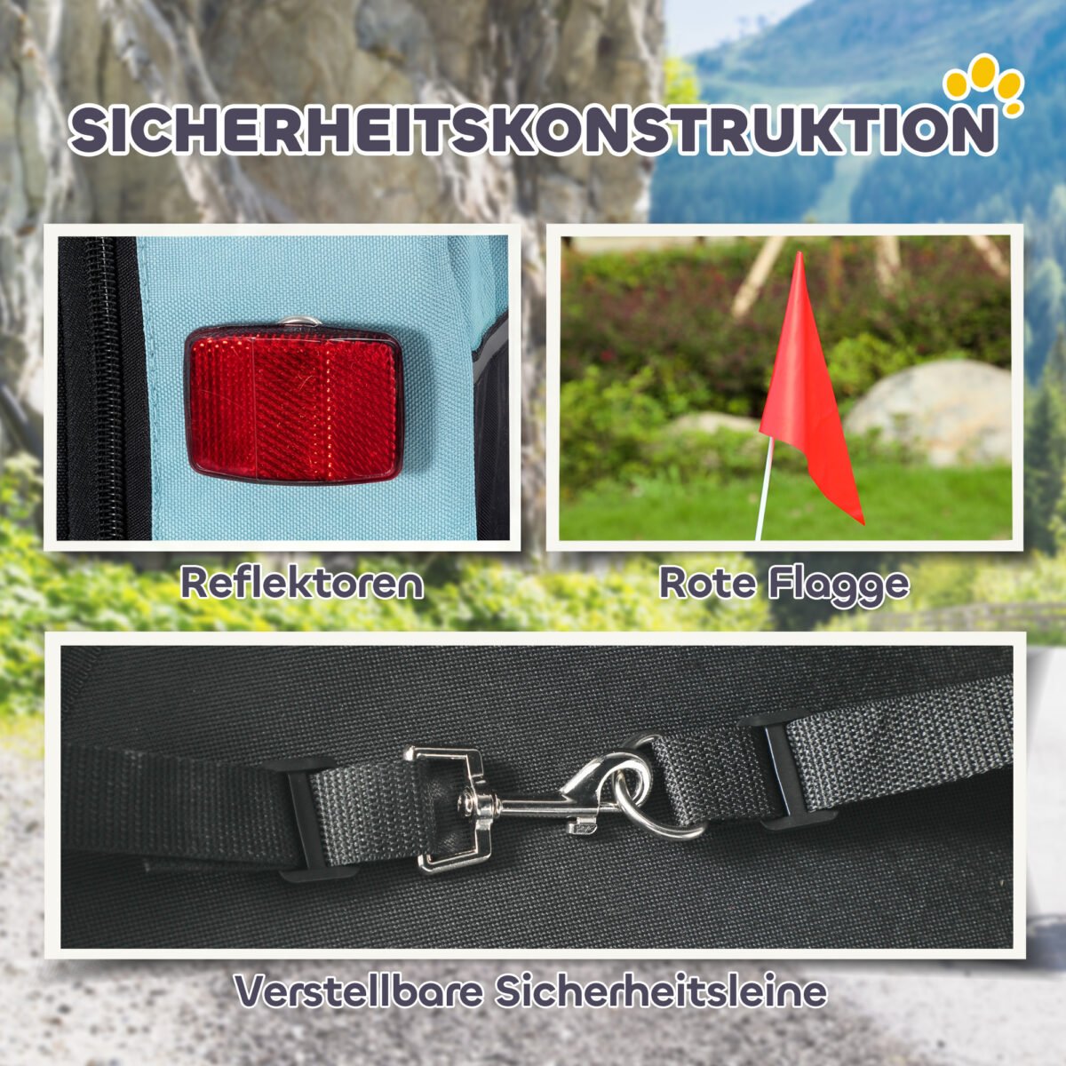 Sulankstoma dviračio priekaba šunims iki 20 kg – Paveikslėlis 7