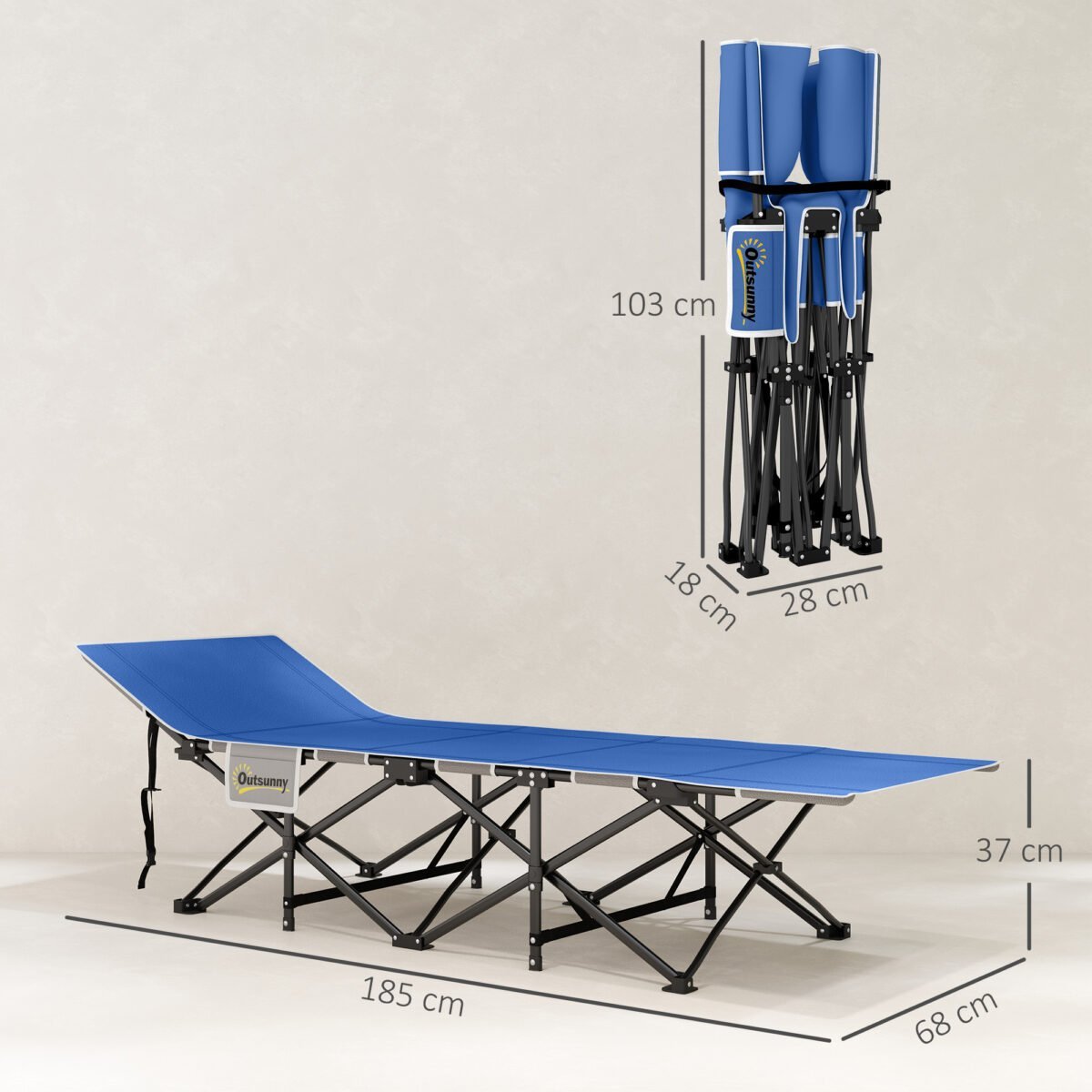 Sulankstoma kempingo lova su išimamu čiužiniu ir ergonomiška galvos atrama – Paveikslėlis 3