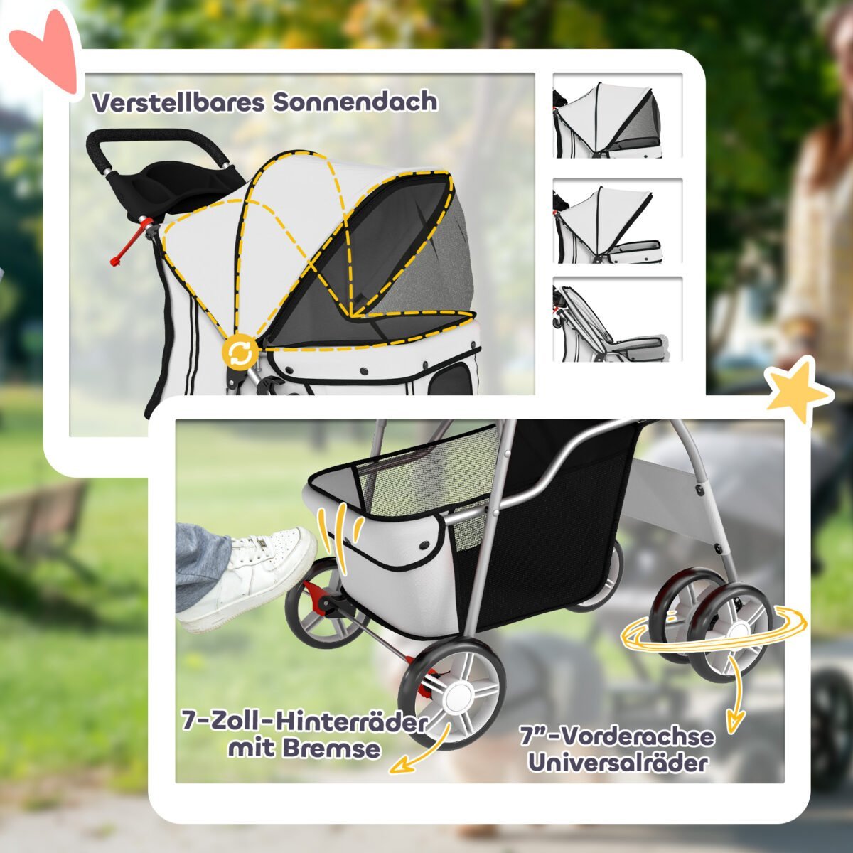 Sulankstomas augintinio vežimėlis iki 10 kg – Paveikslėlis 6