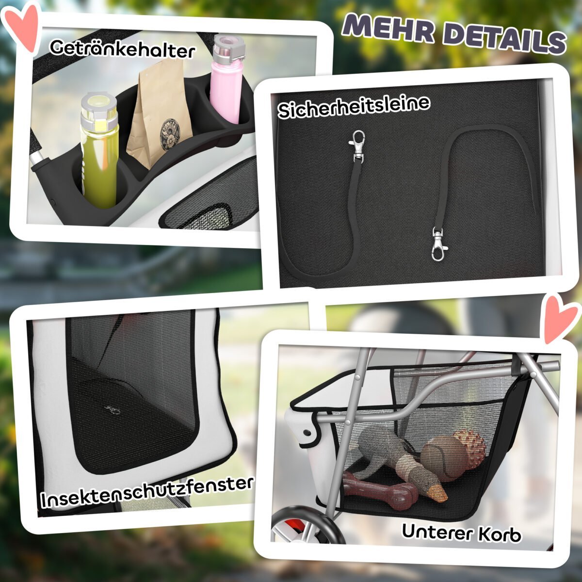 Sulankstomas augintinio vežimėlis iki 10 kg – Paveikslėlis 9