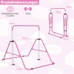 Sulankstomas ir reguliuojamo aukščio gimnastikos skersinis vaikams (Rožinė) – Paveikslėlis 2