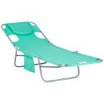 Sulankstomas lauko gultas su paminkštinta anga veidui