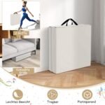 Sulankstomas neslystantis gimnastikos kilimėlis su rankenomis (Pilka) – Paveikslėlis 4