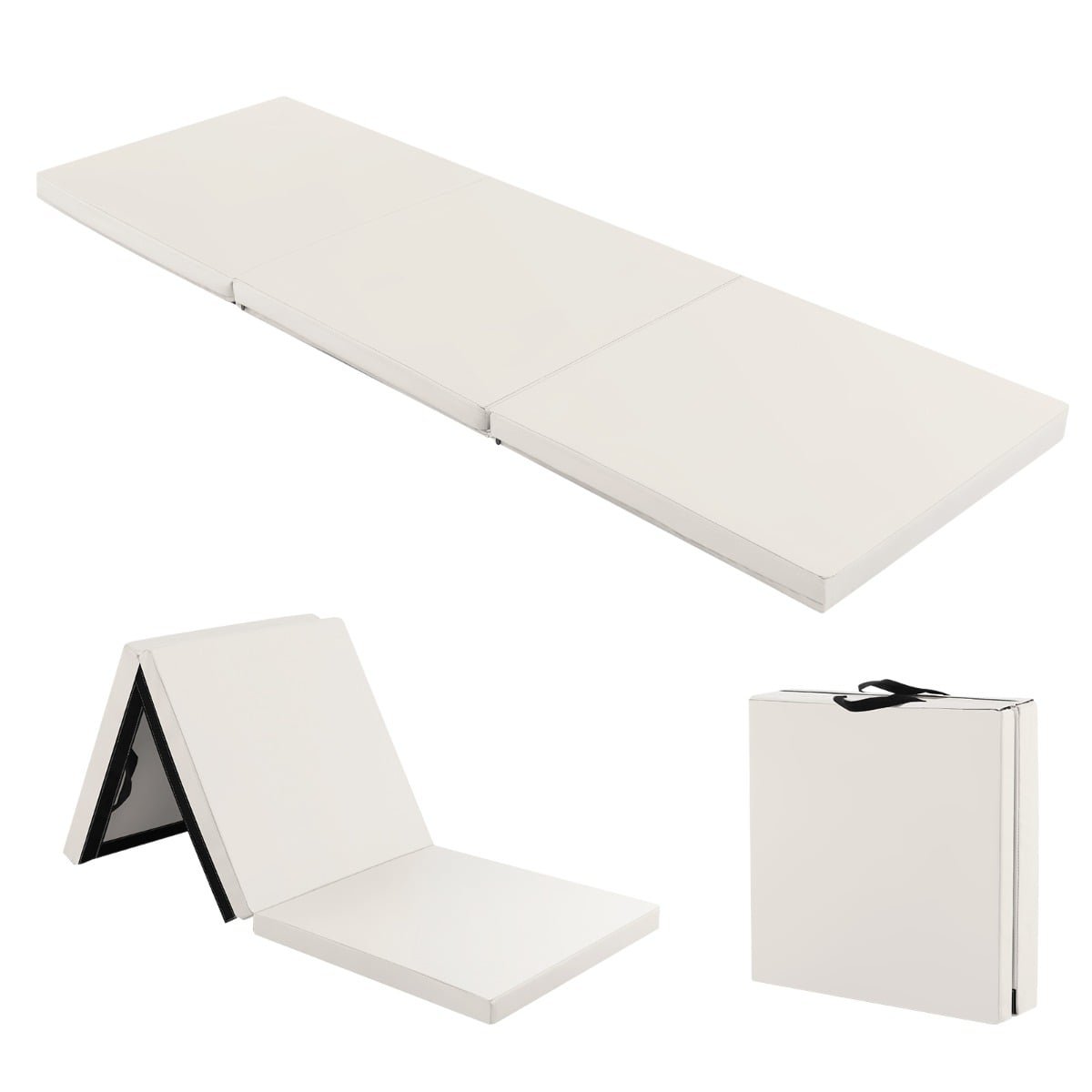 Sulankstomas neslystantis gimnastikos kilimėlis su rankenomis (Pilka)