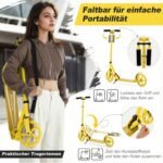 Sulankstomas paspirtukas su reguliuojamu aukščiu ir LED ratais (Geltona) – Paveikslėlis 3