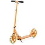 Sulankstomas paspirtukas su reguliuojamu aukščiu ir šviečiančiais ratais (Oranžinė)