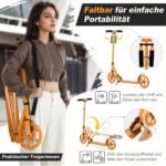 Sulankstomas paspirtukas su reguliuojamu aukščiu ir šviečiančiais ratais (Oranžinė) – Paveikslėlis 3