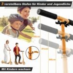 Sulankstomas paspirtukas su reguliuojamu aukščiu ir šviečiančiais ratais (Oranžinė) – Paveikslėlis 4