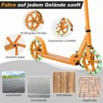 Sulankstomas paspirtukas su reguliuojamu aukščiu ir šviečiančiais ratais (Oranžinė) – Paveikslėlis 5