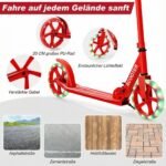 Sulankstomas reguliuojamo aukščio paspirtukas (Raudona)