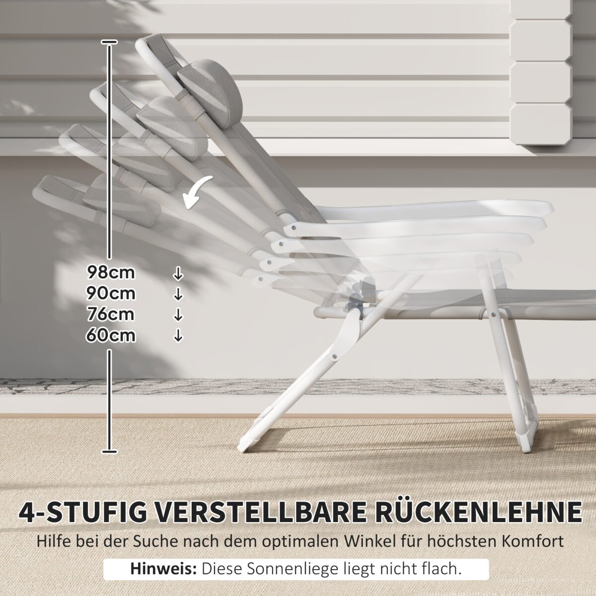 Sulankstomas sodo gultas su 4 padėčių reguliuojamu atlošu – Paveikslėlis 7