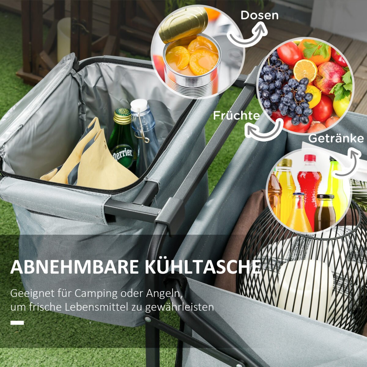 Sulankstomas vagonėlis su šaldymo krepšiu iki 100 kg – Paveikslėlis 6