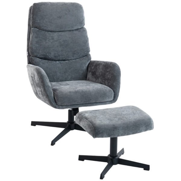 Supamasis poilsio krėslas su pufu