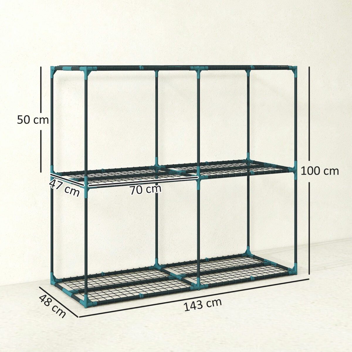 Trijų aukštų plieninis augalų stovas 100 cm aukščio – Paveikslėlis 3