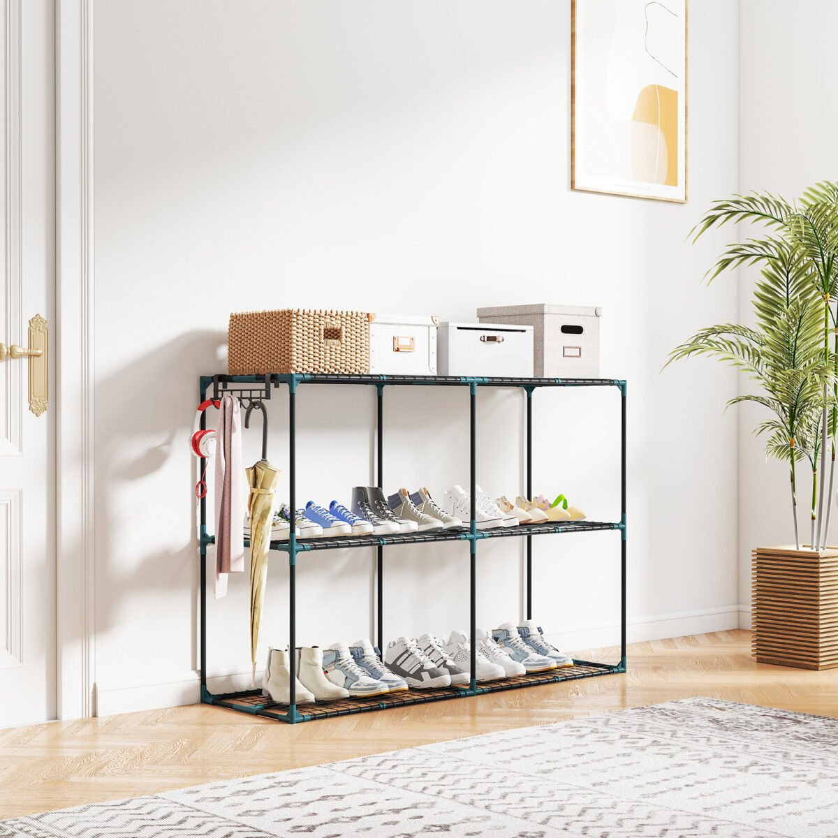 Trijų aukštų plieninis augalų stovas 100 cm aukščio – Paveikslėlis 7