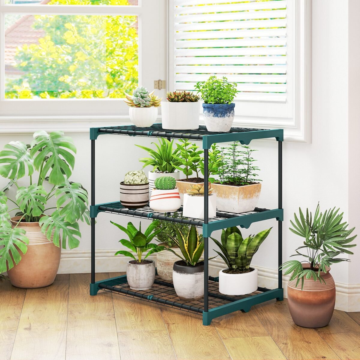 Trijų lygių lauko ir vidaus augalų lentyna – Paveikslėlis 2