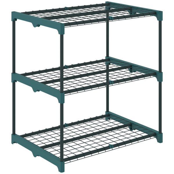 Trijų lygių lauko ir vidaus augalų lentyna