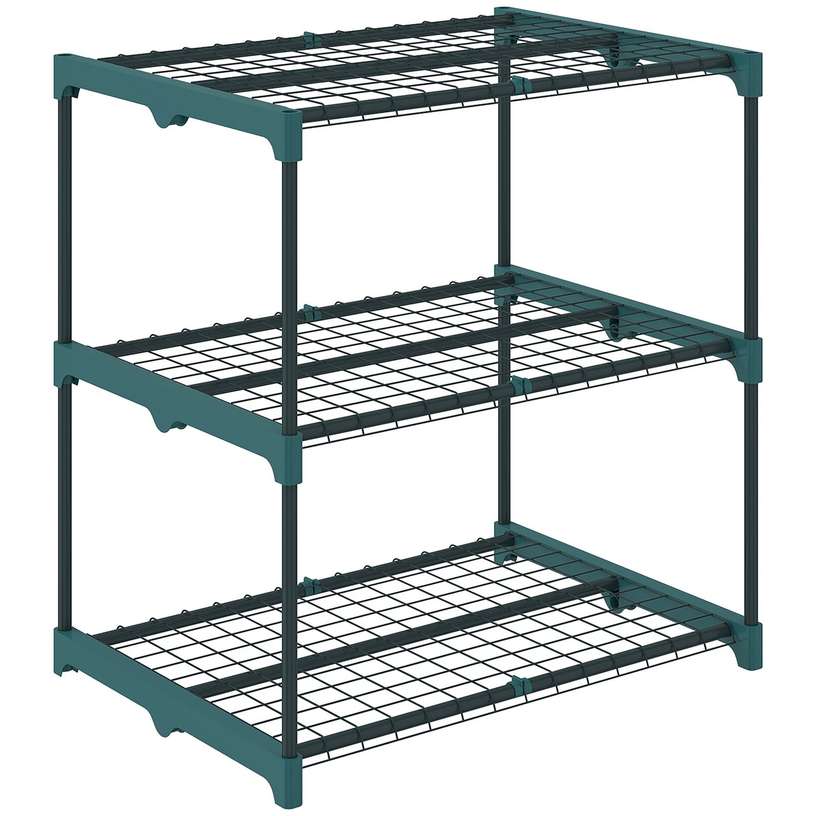 Trijų lygių lauko ir vidaus augalų lentyna