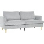 Trivietė sofa su kordo audinio apmušalais