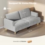 Trivietė sofa su kordo audinio apmušalais – Paveikslėlis 3