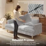 Trivietė sofa su kordo audinio apmušalais – Paveikslėlis 7