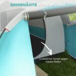 Tunelinė kempingo palapinė 3 asmenims su atskiromis gyvenamąja ir miegamąja erdvėmis – Paveikslėlis 6