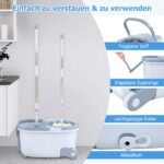 Universalus grindų plovimo rinkinys su kibiru ir dviejų tipų šluostėmis (Mėlyna) – Paveikslėlis 4