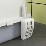 Uždara katės kraiko dėžė su ištraukiamu dugnu ir pėdučių valymo grotelėmis katėms iki 5 kg